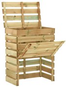vidaXL Compostor de grădină din șipci, 80x50x100 cm, lemn pin tratat