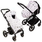 Parasolar multifunctional din muselina pentru carucior sport sau landou Kidizi galaxy grey, model universal, viziera ajustabila