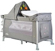 Patut pliabil cu 2 nivele Cangaroo 120x60 cm ISleep Grey