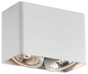 Spot de design alb, montat la suprafață, GU10 70mm, cu 2 lumini, rotativ și înclinabil - Vox