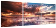 Tablou - Plaja de seară (cu ceas) (90x30 cm)