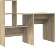 vidaXL Birou cu raft Stejar Sonoma 131,5 x 50 x 106,5 cm Lemn compozit