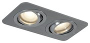 Spot încastrat rotunjit Gunmetal GU10 50mm Rotativ și înclinabil IP44 2 lumini - Alberto