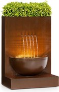 Blumfeldt Windflower, fontană de grădină cu ghiveci de flori, 11 W, metal galvanizat, maro