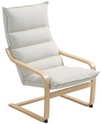 HOMCOM Fotoliu salon fotoliu de relaxare modern fotoliu cameră cu brațe încovoiate, perne, 67 x 83 x 105 cm, crem | Aosom Romania