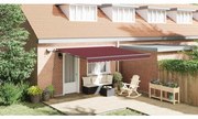 vidaXL Copertina retractabilă manual cu LED-uri, vișiniu, 400x300 cm