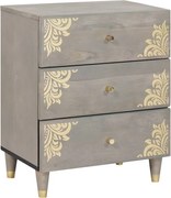 vidaXL Dulap de noapte Gri 50 x 33 x 62 cm Lemn de mango solid