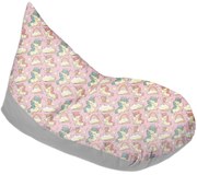 Fotoliu copii Bean Bag Lounger Unicorn, husa bumbac detasabila