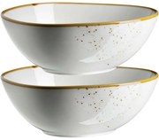 Mäser Set de 2 boluri ovale Pintar Puncte maro alb22 x 19 cm