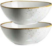 Mäser Set de 2 boluri ovale Pintar Puncte maro alb22 x 19 cm