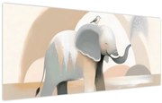 Tablou - Elefant în culori pastel (120x50 cm)