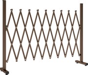 Outsunny Trellis Extensibil Freestanding Gard Mobil Pliabil, Panou Ecran Grădină Aluminiu, 300cm x 103.5 cm, Cafea Închis | Aosom Romania