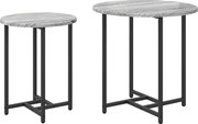 vidaXL Set măsuțe laterale 2 pcs Gri Sonoma și negru