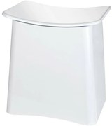 Wenko Scaun de baie cu spațiu pentru rufe Wing, alb, 45 × 33 × 48 cm