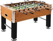 vidaXL Masă de fotbal, maro deschis/negru, 140x74,5x87,5cm, oțel, 60kg