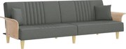 vidaXL Canapea extensibilă cu cotiere, gri închis, textil