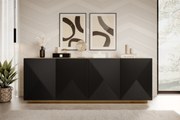 Comoda 200 cm Asha - artizanal / negru mat