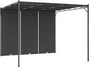 vidaXL Pavilion de grădină cu perdea laterală, antracit, 3x3x2,25 m