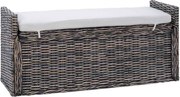 vidaXL Bancă cu spațiu de depozitare Negru spălat 110 x 40 x 50 cm