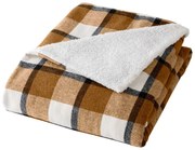 Pătură maro din sherpa 125x150 cm Ecossais – douceur d'intérieur