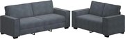 vidaXL Set de canapele cu perne, 2 piese, gri închis, catifea