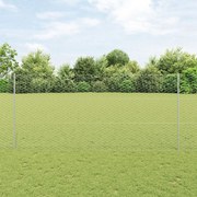 vidaXL Îngrădire cu stâlpi Argintiu 1.4 x 10 m Oțel