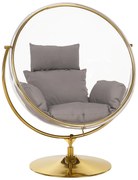 Scaun suspendat cu suport,BUBBLE TIP 2, transparent/auriu/gri