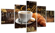 Tablou cu cafea și croissanți (125x70 cm), în 40 de alte dimensiuni noi