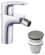 Baterie bideu crom lucios cu ventil click-clack, Cersanit Taxo