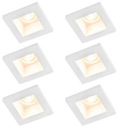 Set de 6 spoturi încastrate albe 12cm pătrate - Gypsy Stucco
