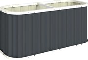 Outsunny Pat înălțat metalic 136 x 53 x 61 cm, adânc, pentru grădină, cu margini de protecție, etichete pentru plante, mănuși, fund deschis | Aosom Romania