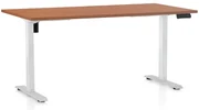 Masa inaltime reglabila OfficeTech B, 160 x 80 cm, bază albă, cireașă