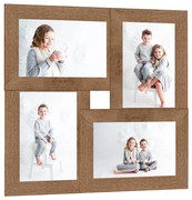vidaXL Ramă foto colaj, maro deschis, 4x (10x15 cm) foto, MDF