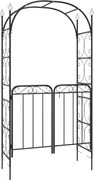 vidaXL Arcadă de grădină cu poartă, negru, 108x45x235 cm oțel