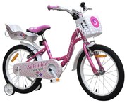 Bicicleta pentru copii NOVOKIDS™ Splend'Or Boom PRO Edition, Cu cosulet pentru papusi, Roti 20" inch, Maxim 50 kg, Cadru din otel, Roti ajutatoare