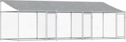 vidaXL Cușcă câini cu acoperiș și uși, gri, 6x2x2 m, oțel galvanizat