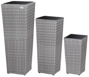 Deuba Set 3 ghivece de flori - gri