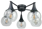 Lustră aplicată STAR 5xE27/60W/230V negru/transparent