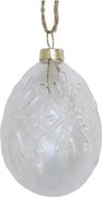 Decorațiune ou de Paște din sticlă transparentă cu șnur din iută, H7 cm, Ø5 cm