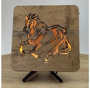 Li-Go 4070/DUB2 - Decorațiune de masă LED, 12W, 230V, 19x19 cm, stejar/cal