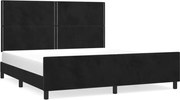 vidaXL Cadru de pat cu tăblie, negru, 180x200 cm, catifea