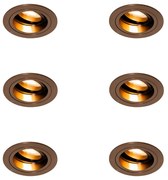Set de 6 spoturi încastrate bronz închis rotunde reglabile - Chuck