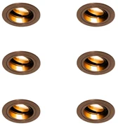 Set de 6 spoturi încastrate bronz închis rotunde reglabile - Chuck