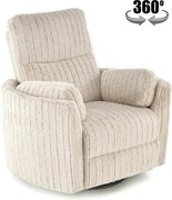 Fotoliu recliner PEGAS, stofa bej, 110x100/170x108/81 cm