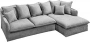 Canapea confortabila cu sezlong dreapta Heaven 255cm, boucle gri
