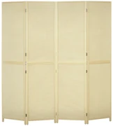 HOMCOM Paravan Interior Pliabil cu 4 Uși, Separator de Cameră din Ratan Bambus, 180x1,6x180 cm, Culoarea Lemnului | Aosom Romania