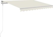 vidaXL Copertină automată cu senzor vânt & LED, crem, 300x250 cm