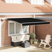 vidaXL Cortina Retractabilă Manual Negru 300 x 250 cm țesătură