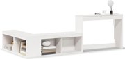 vidaXL Noptieră cu birou, alb, 222x107x75 cm lemn masiv de pin