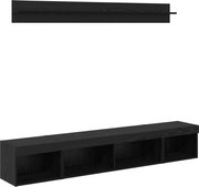 vidaXL Set Dulap pentru Televizor Montat pe Perete 5 pcs Stejar Negru